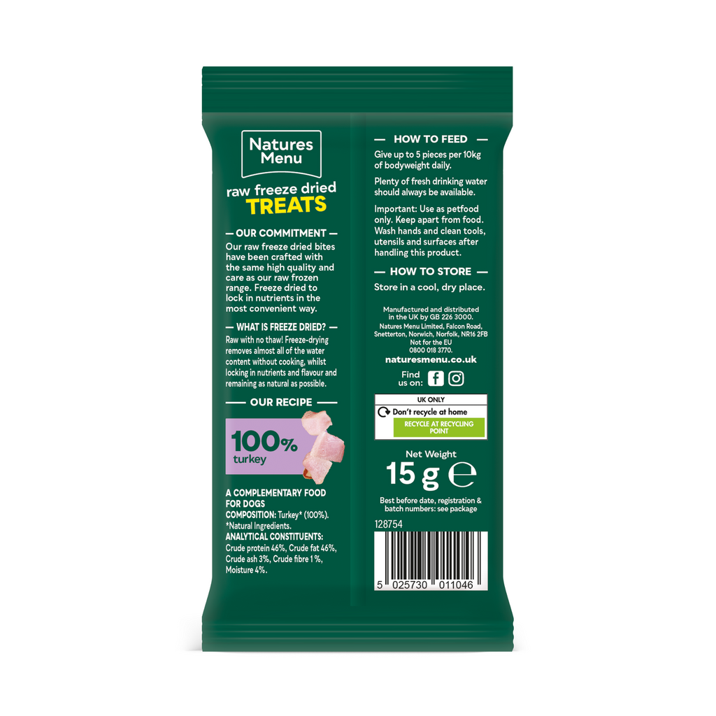 Natures Menu Turkey Freeze Dried Treats - 15g