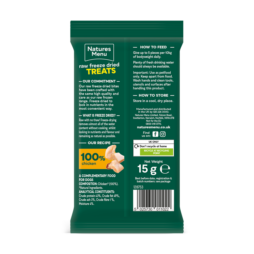 Natures Menu Chicken Freeze Dried Treats - 15g