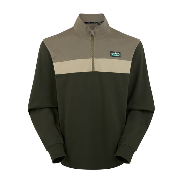 Ridgeline Mens Back Slider Rugby Top - Olive Multi