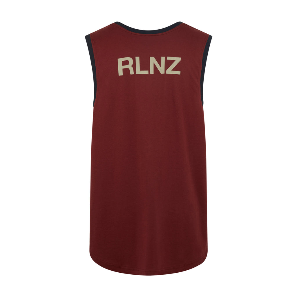 Ridgeline Mens Back Slider Singlet Top - Rhubarb Multi