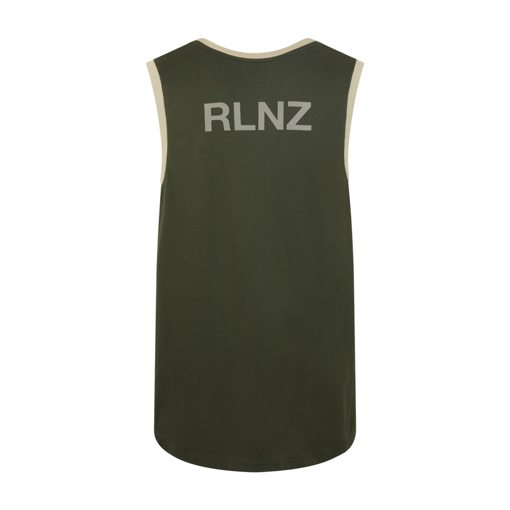 Ridgeline Mens Back Slider Singlet Top - Olive Multi