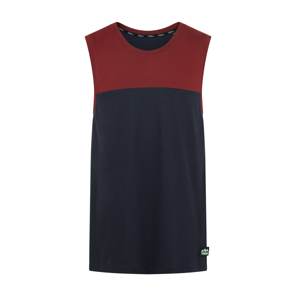 Ridgeline Mens Back Slider Singlet Top - Navy Multi