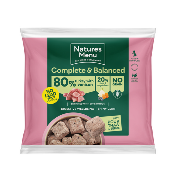 Natures Menu Turkey with Venison Nuggets - 1kg