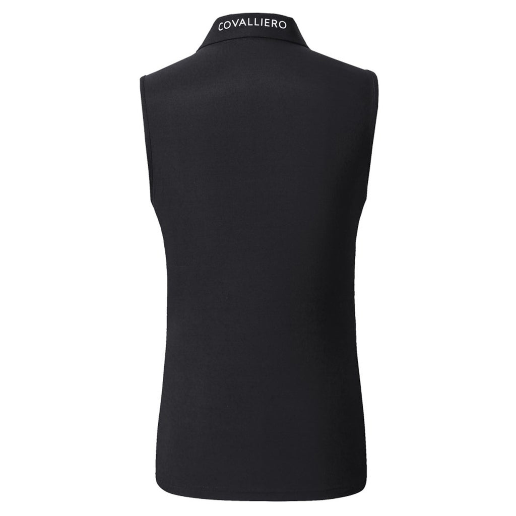 Covalliero Ladies Sleeveless Polo - Black