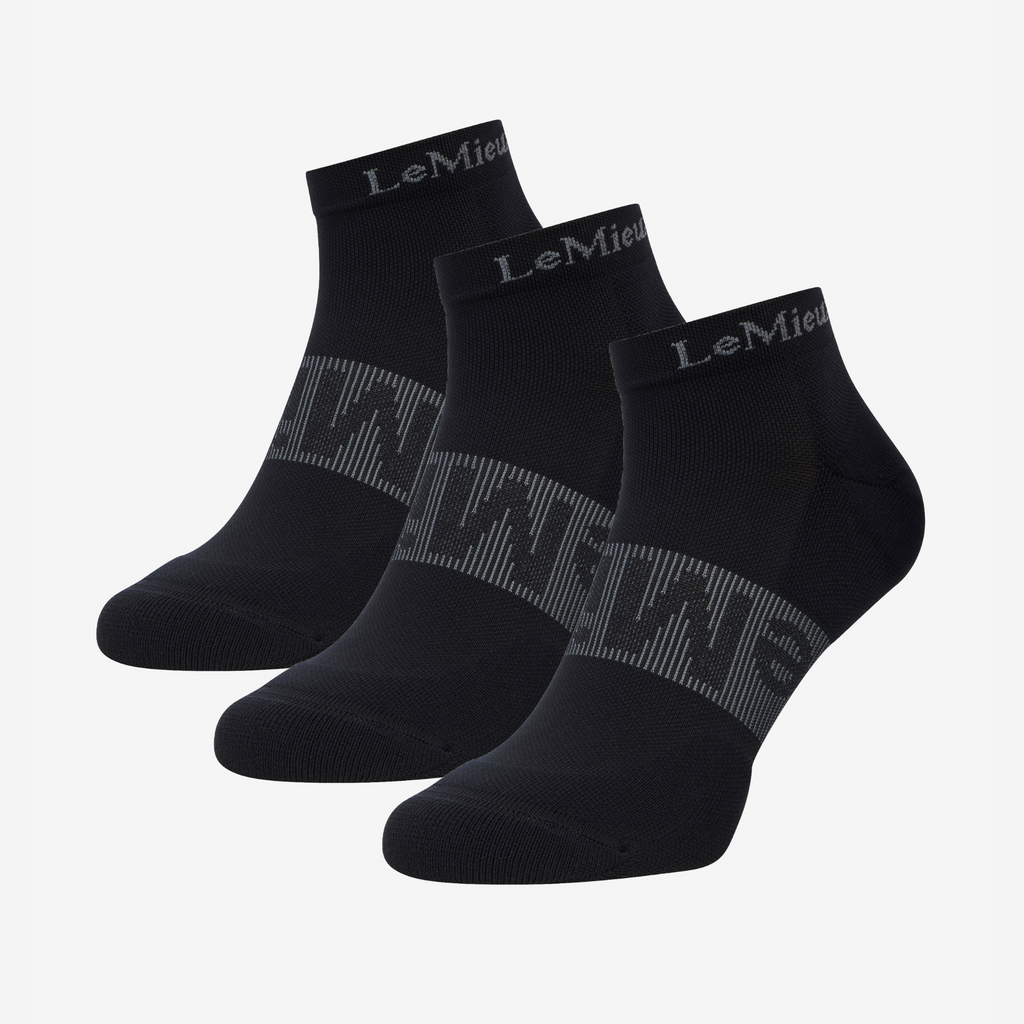 LeMieux Trainer Socks 3 Pack - Black
