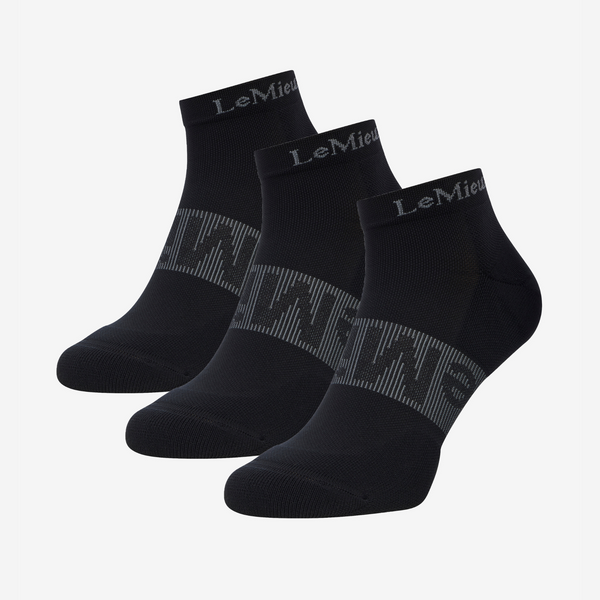LeMieux Trainer Socks 3 Pack - Black