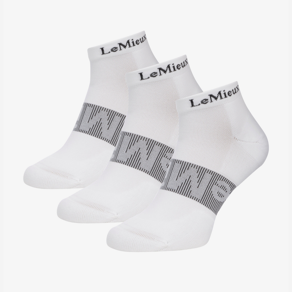 LeMieux Trainer Socks 3 Pack - White