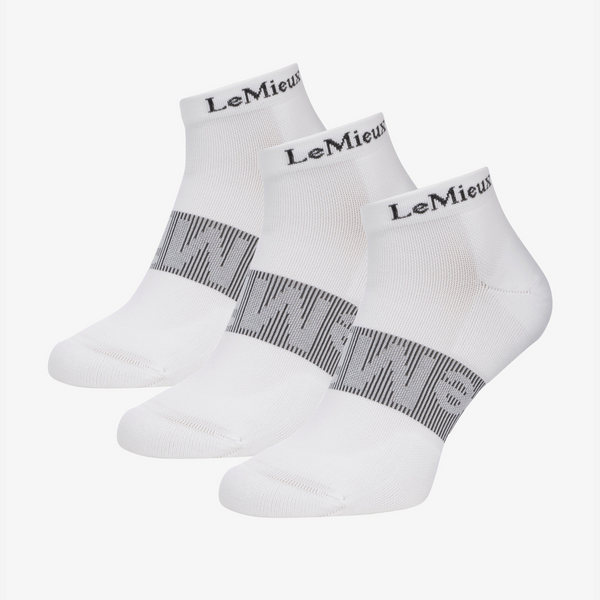 LeMieux Trainer Socks 3 Pack - White