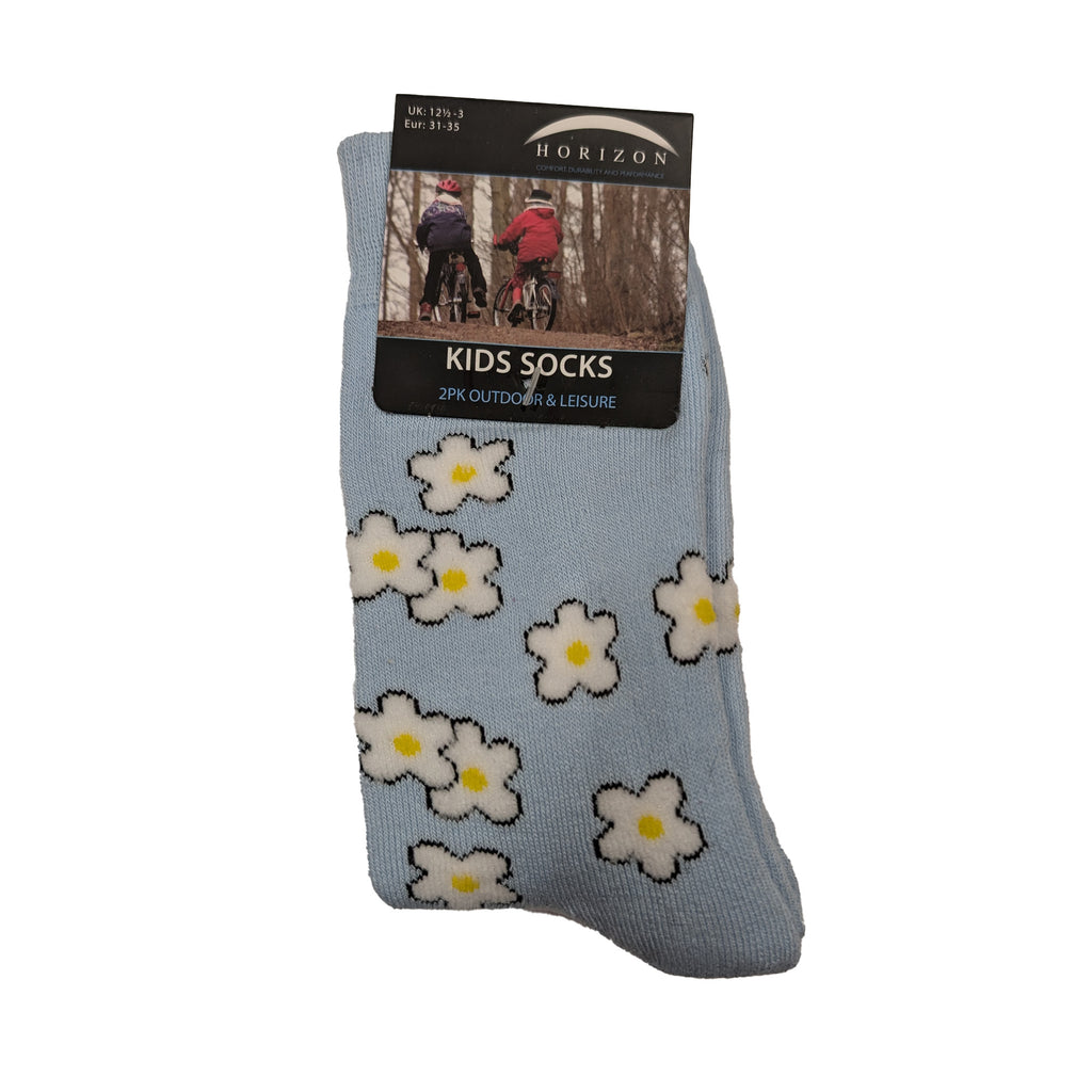 Horizon Kids Floral Socks 2 Pack - Cerise/Sky