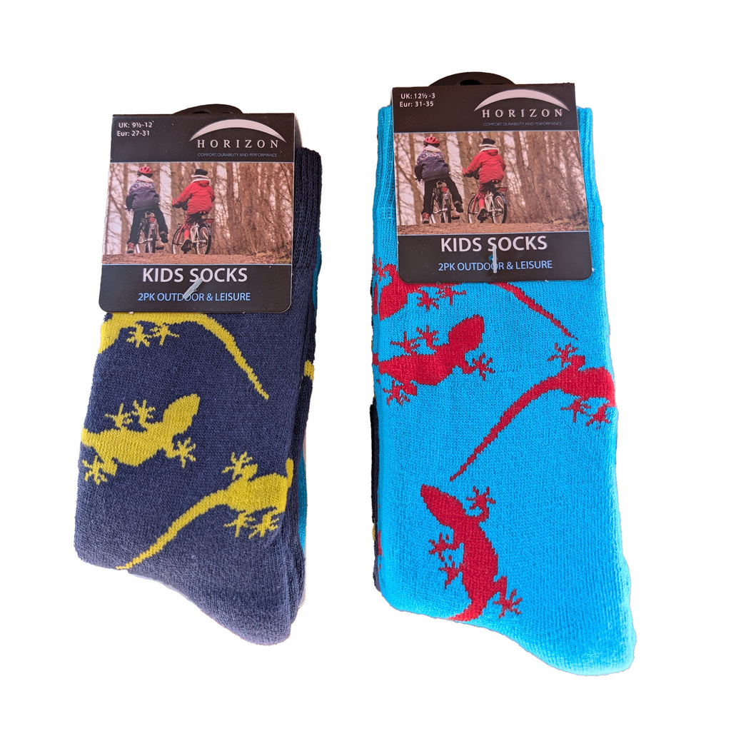 Horizon Kids Gecko Socks 2 Pack - Navy/Airforce Blue