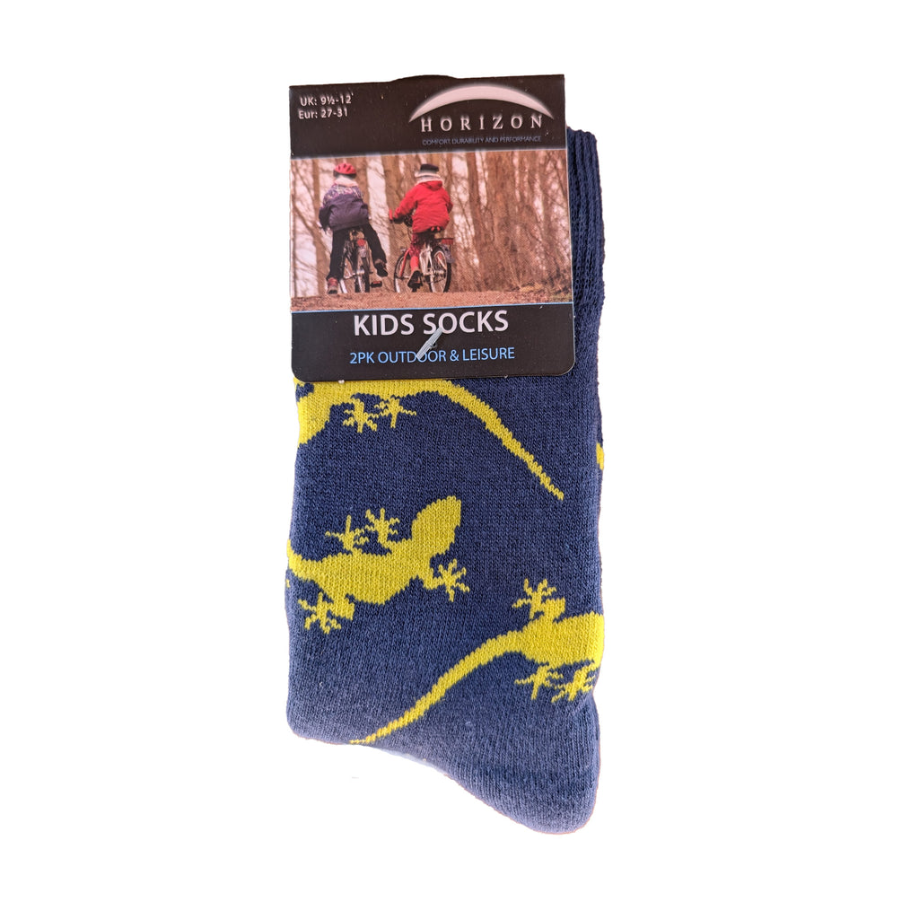 Horizon Kids Gecko Socks 2 Pack - Navy/Airforce Blue