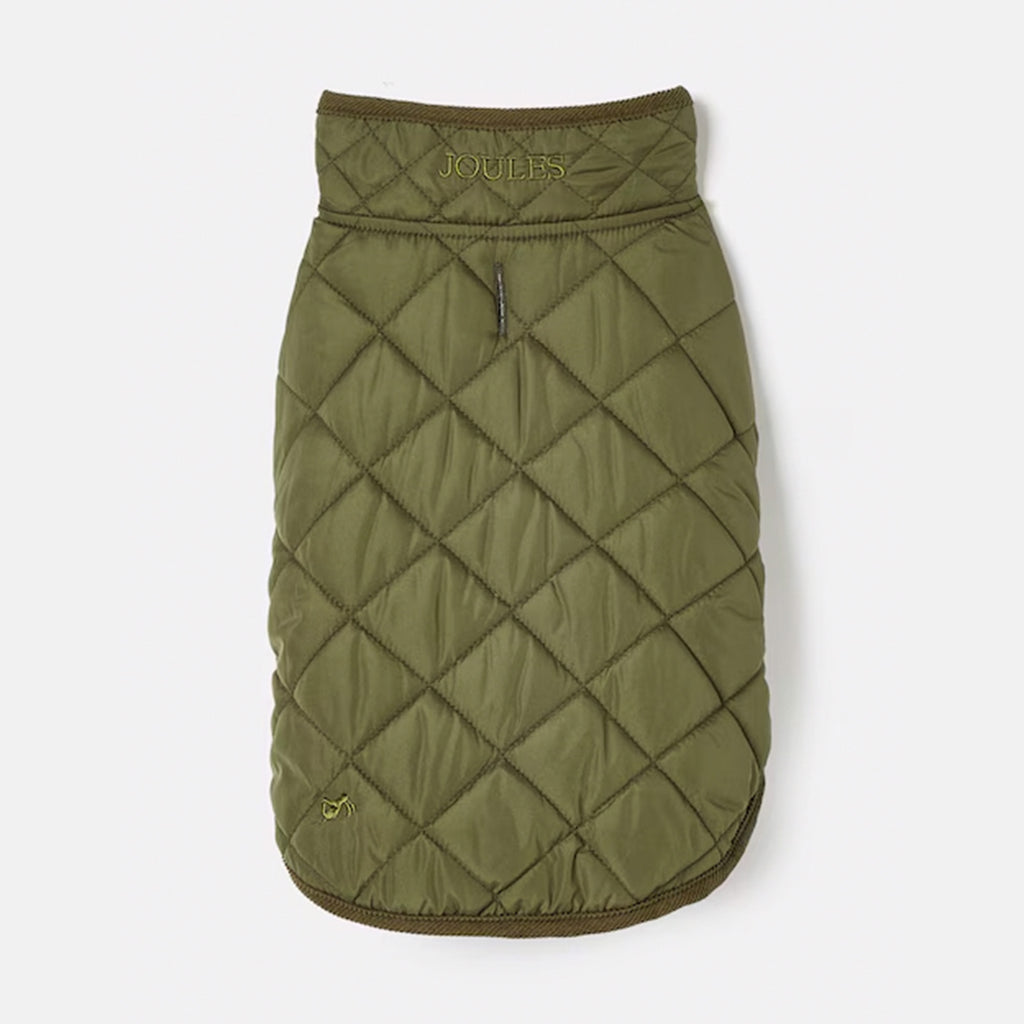 Joules Khaki Quilted Dog Coat