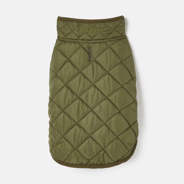 Joules Khaki Quilted Dog Coat