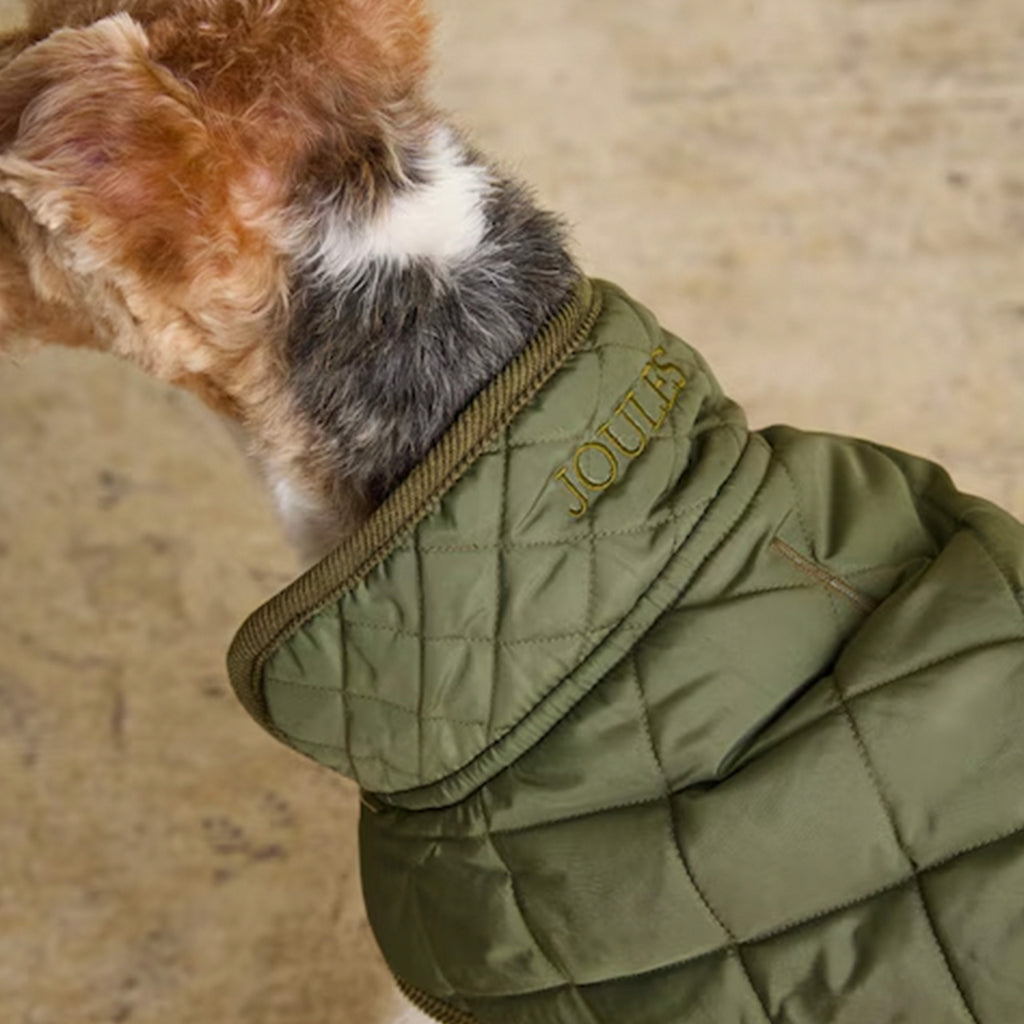 Joules Khaki Quilted Dog Coat