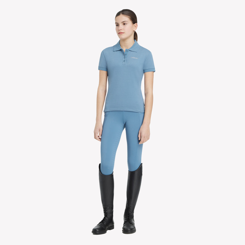 LeMieux Young Rider Classique Polo Shirt - Ice Blue