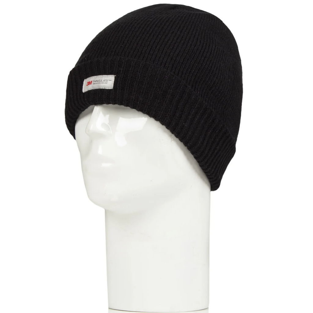 Mens Leyburn Waterproof Turn Up Hat - Black