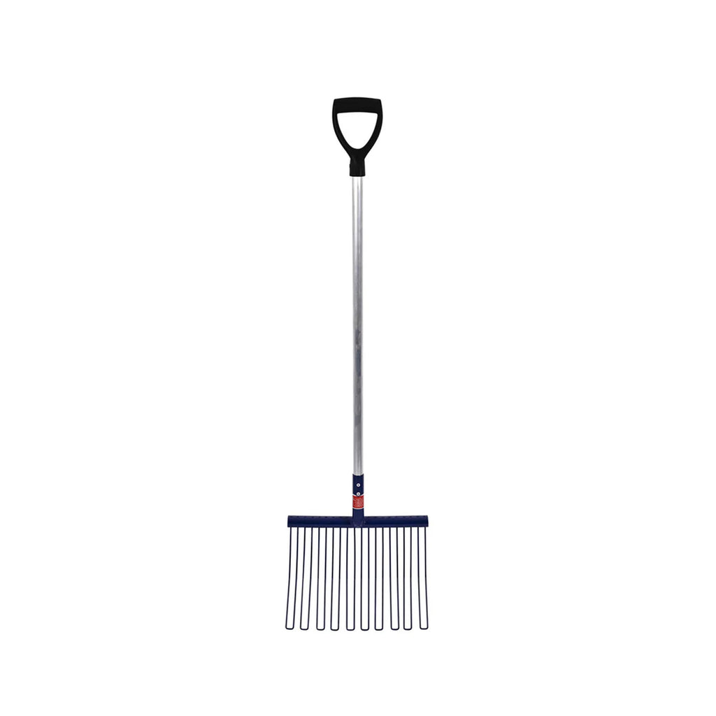 Red Gorilla Short D-Handle Rubber Matt Fork - Blue