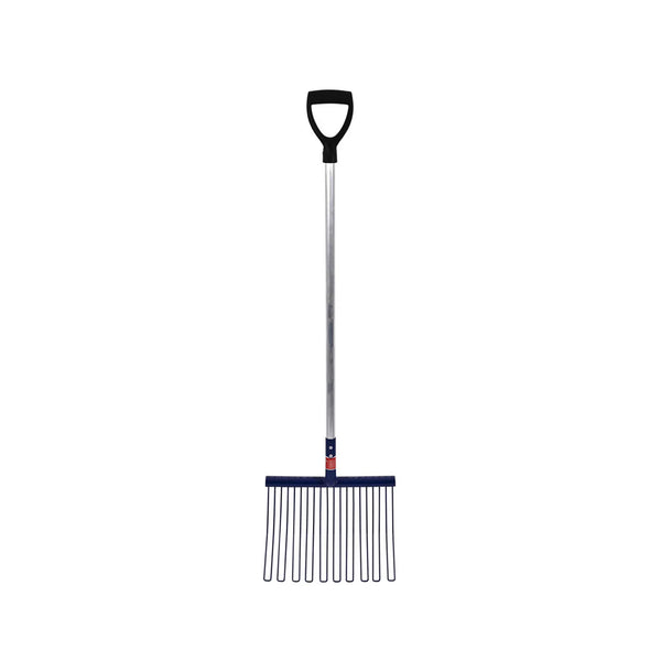Red Gorilla Short D-Handle Rubber Matt Fork - Blue