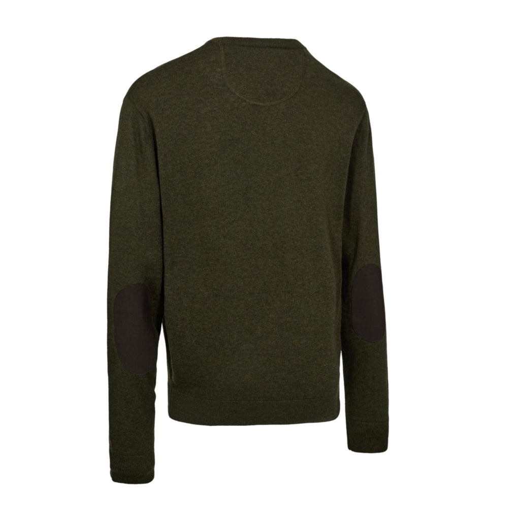 Deerhunter Mens Harrington V-Neck Knit - Forest Ember Melange