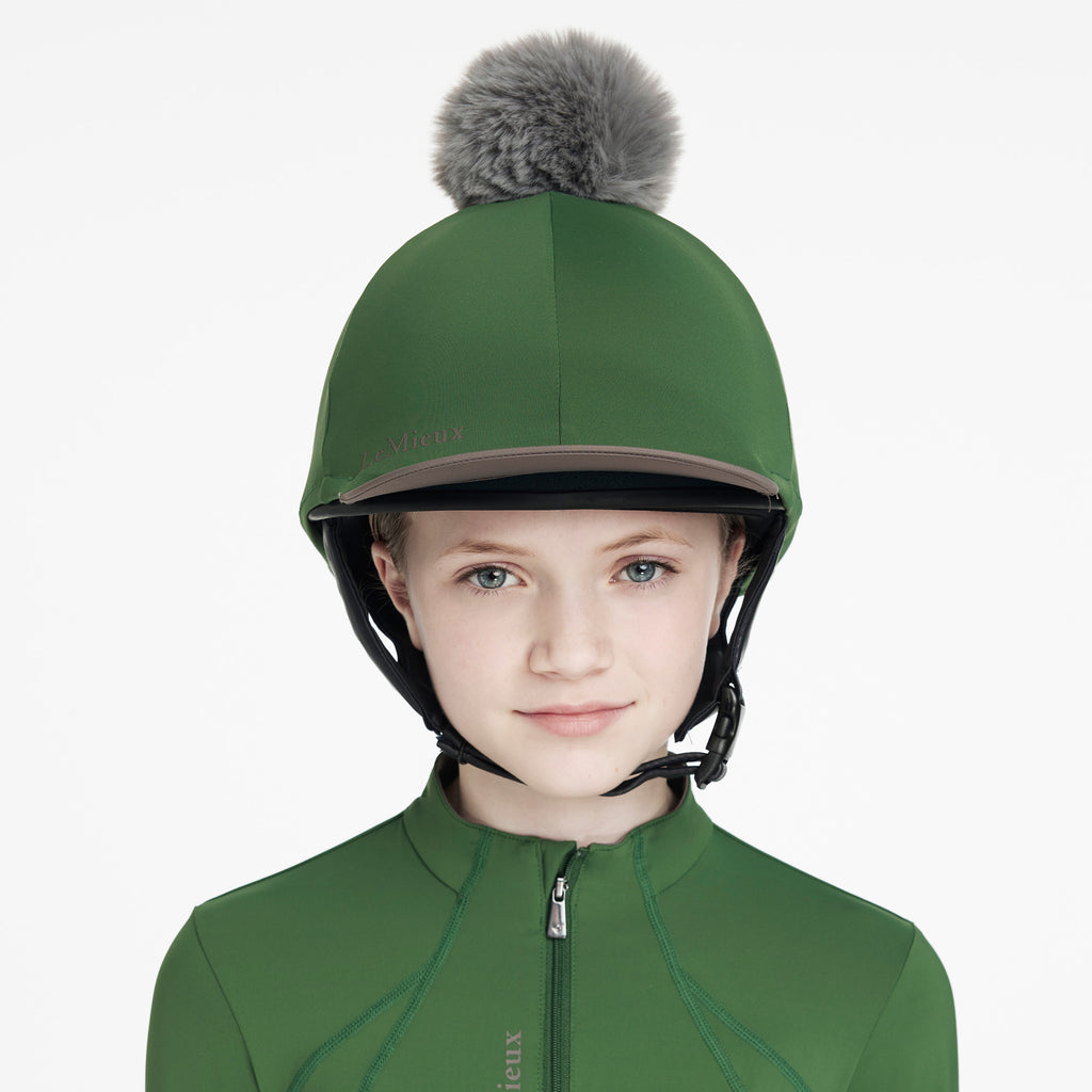 LeMieux Classique Pom Hat Silk - Hunter Green
