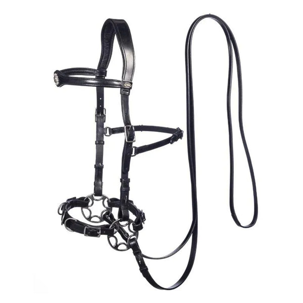 F.R.A Caval Hackamore Bridle - Black