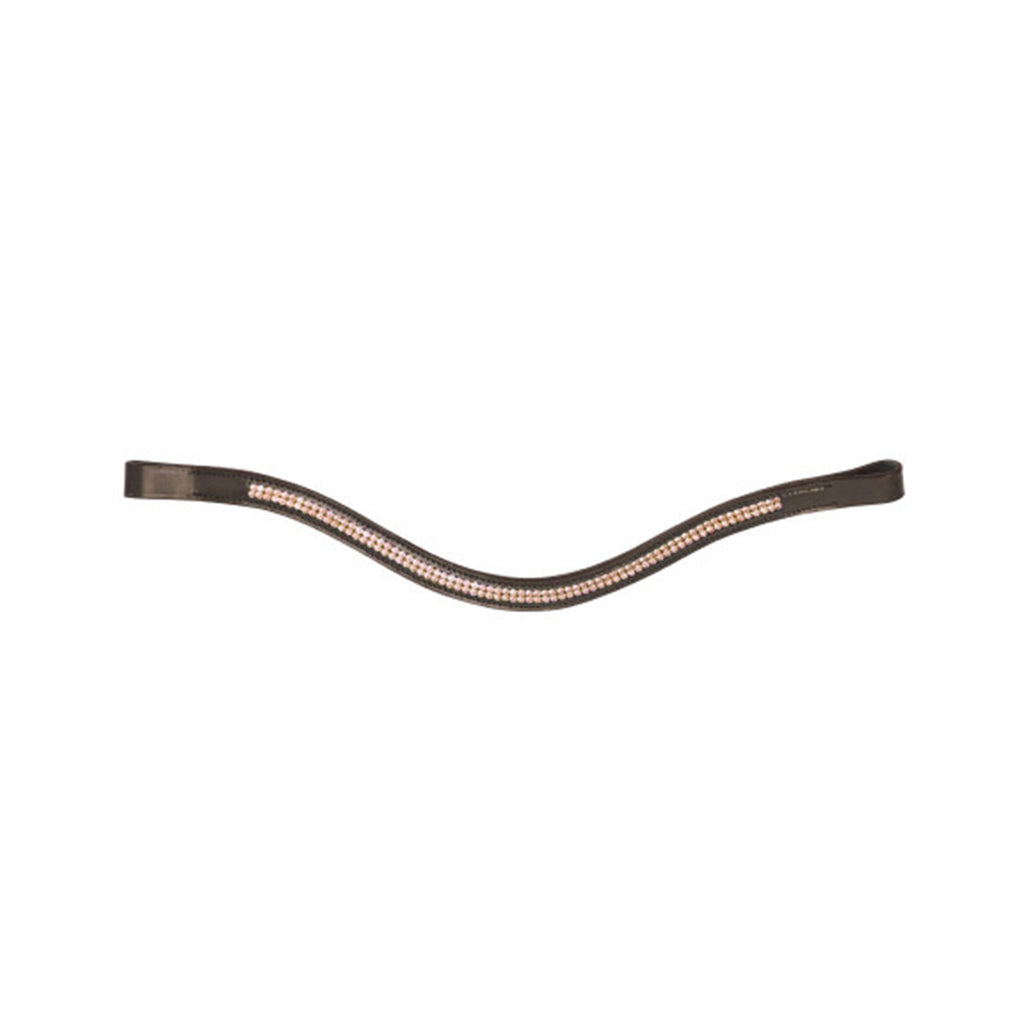 Hy Equestrian Rosciano Rose Gold Browband - Brown/Rose Gold
