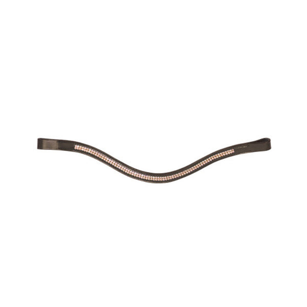 Hy Equestrian Rosciano Rose Gold Browband - Brown/Rose Gold