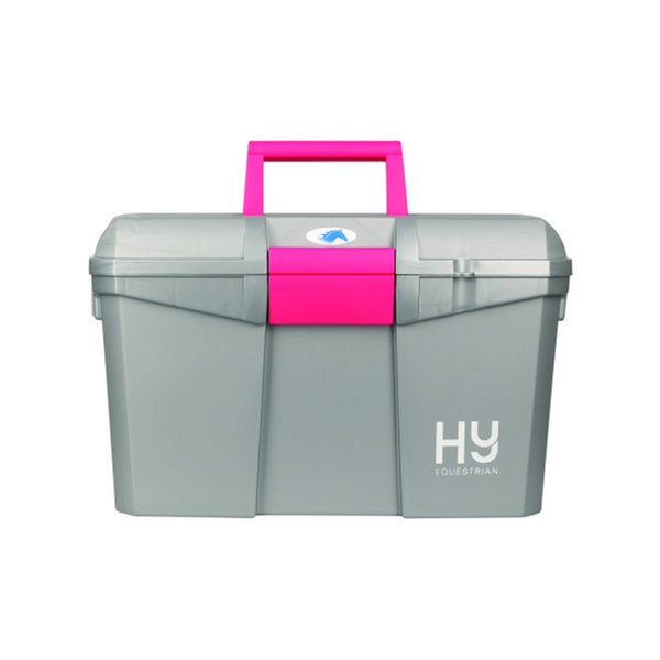 HySHINE Tack Box - Silver/ Raspberry Silver/Raspberry Medium
