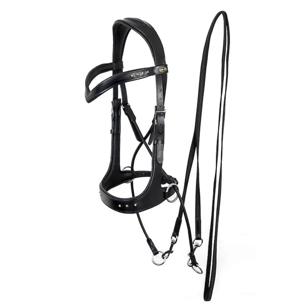 F.R.A Glory System 5 Jaw-Crossed Bitless Bridle - Black