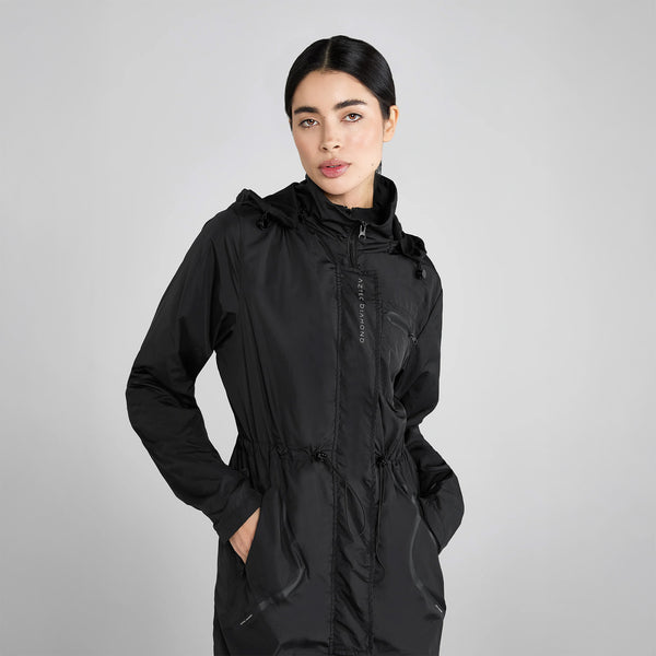 Aztec Diamond Lightweight Rain Jacket - Black