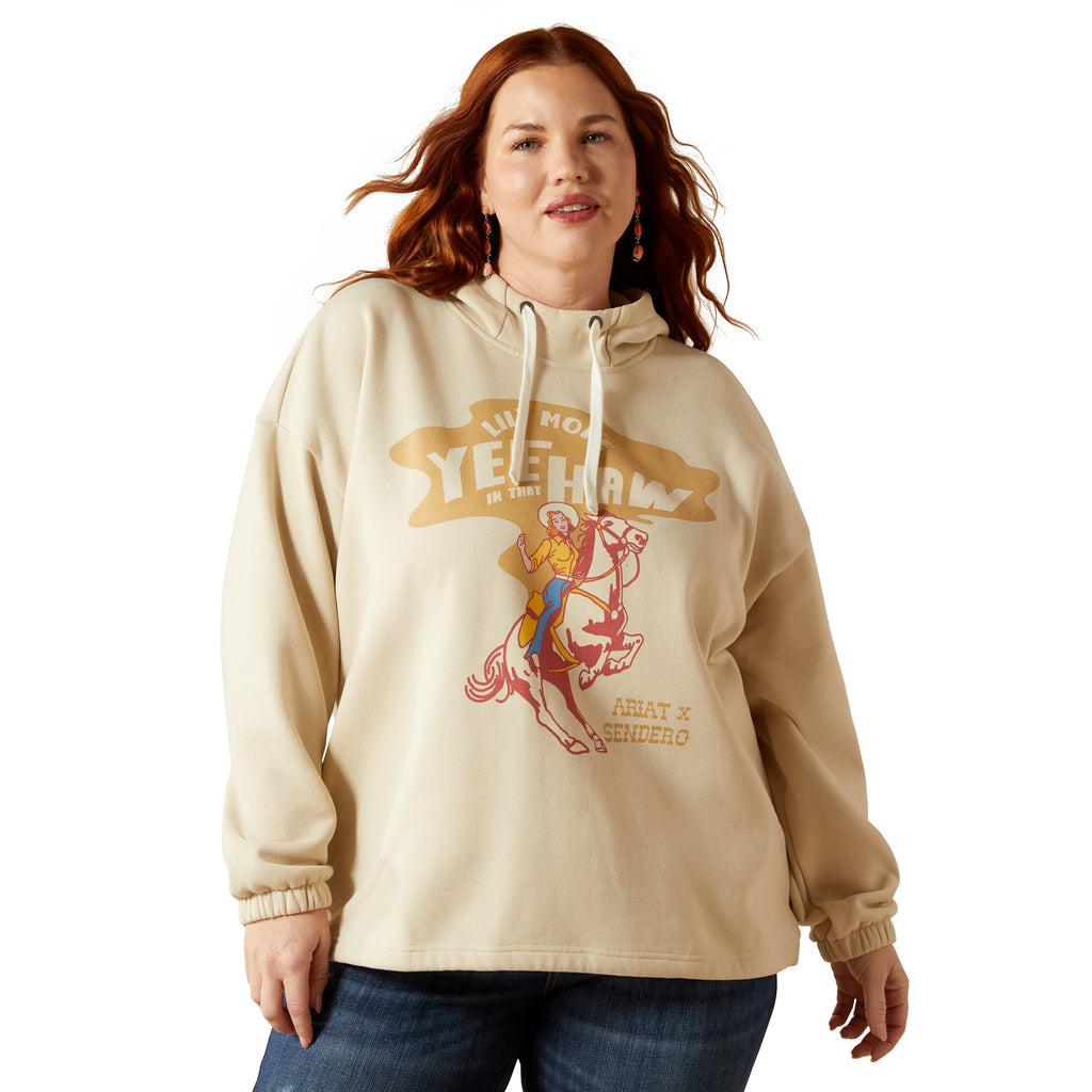 Ariat Ladies Sendero Yeehaw Hoodie - Oyster Grey