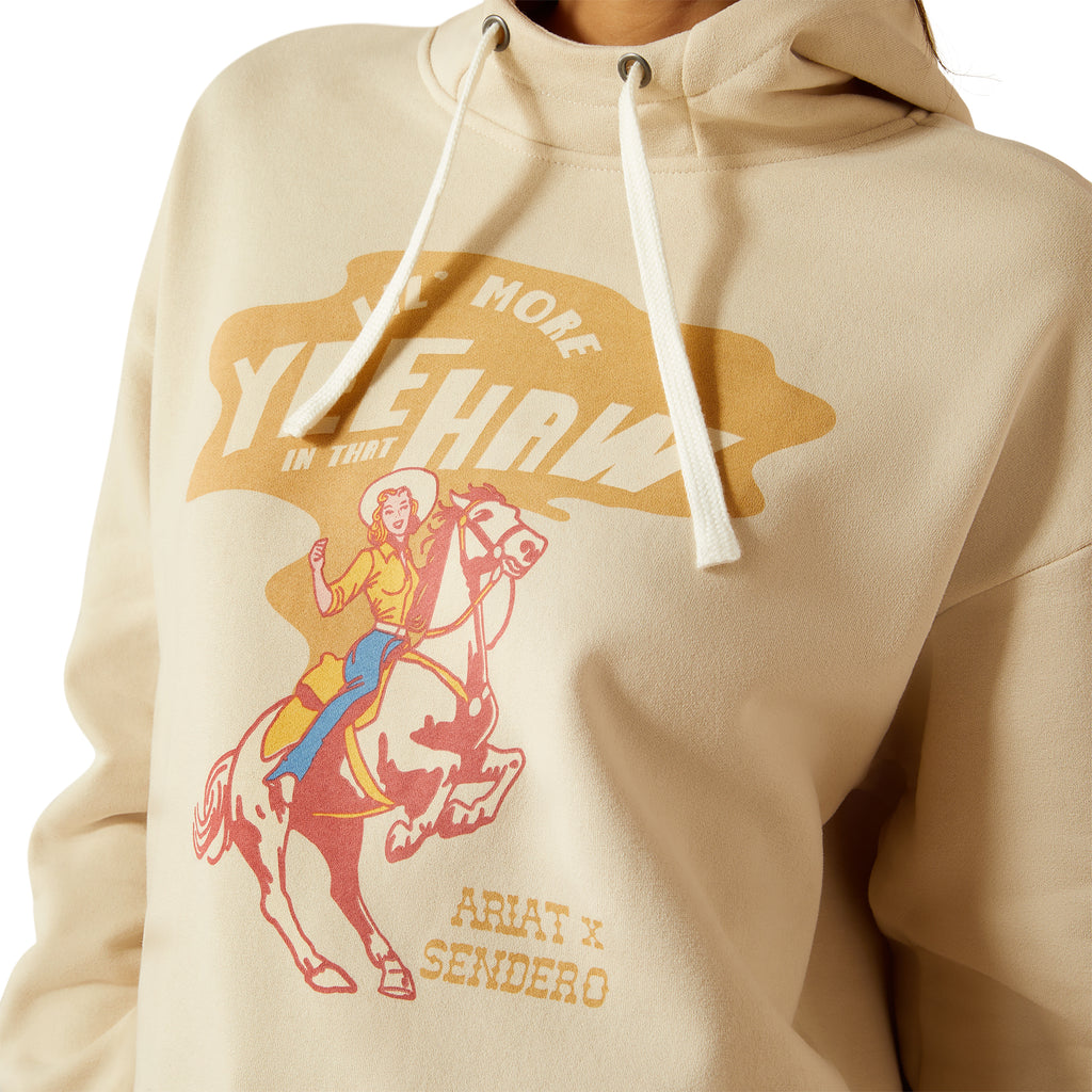 Ariat Ladies Sendero Yeehaw Hoodie - Oyster Grey