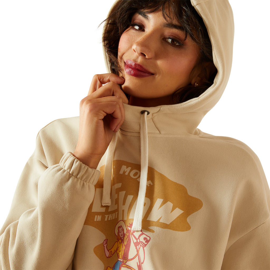 Ariat Ladies Sendero Yeehaw Hoodie - Oyster Grey