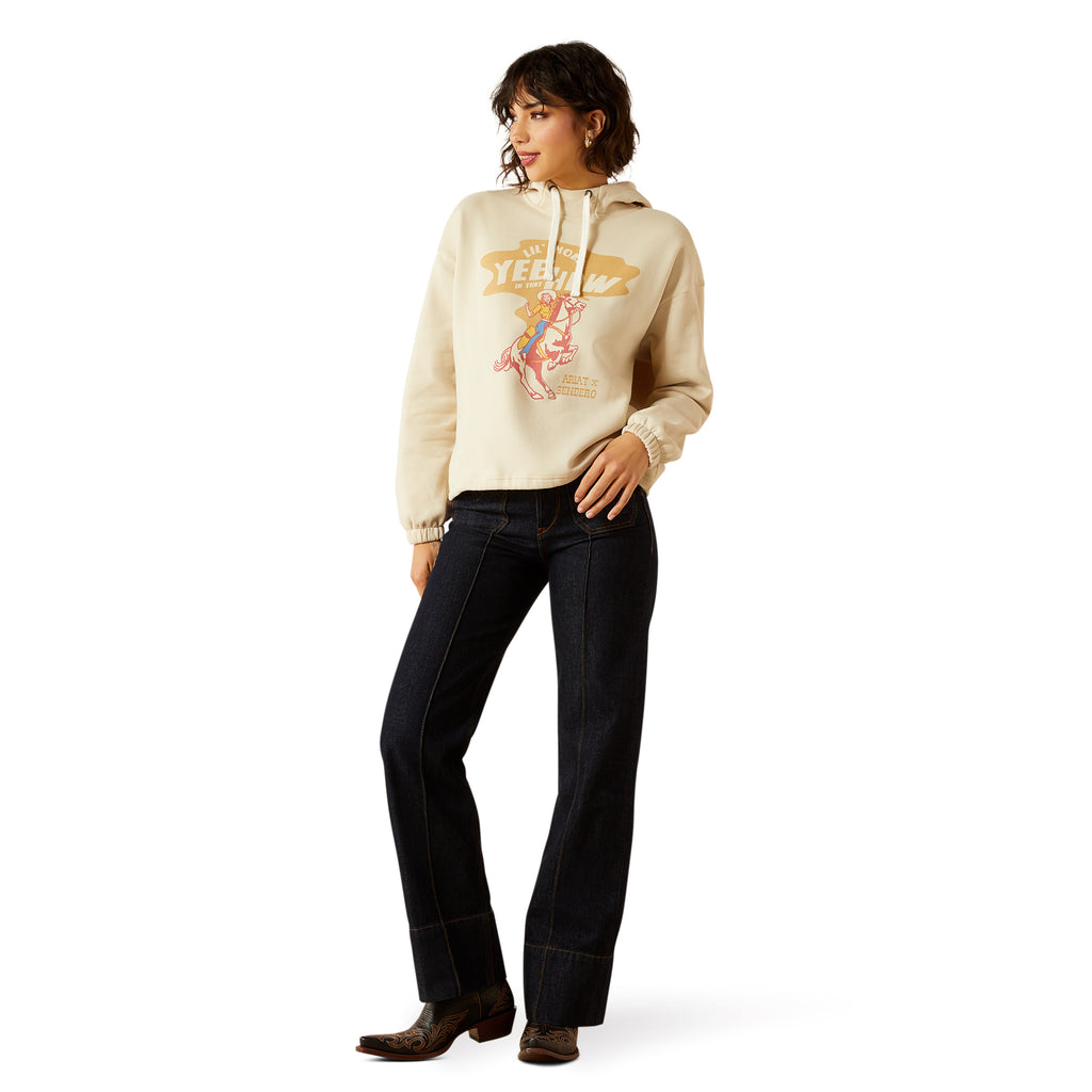 Ariat Ladies Sendero Yeehaw Hoodie - Oyster Grey