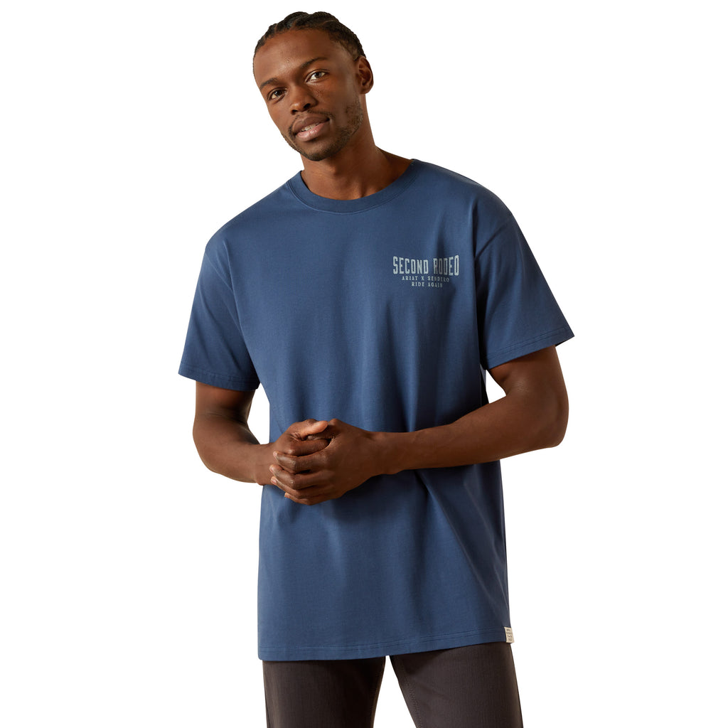 Ariat Mens Sendero Second Rodeo Short Sleeve T-Shirt - Dark Denim