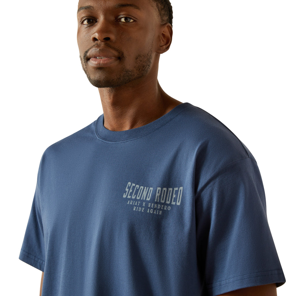 Ariat Mens Sendero Second Rodeo Short Sleeve T-Shirt - Dark Denim