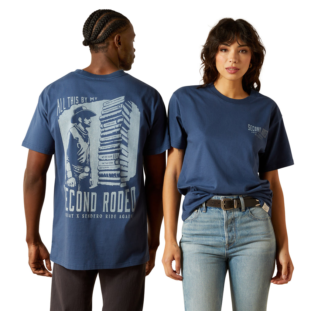 Ariat Mens Sendero Second Rodeo Short Sleeve T-Shirt - Dark Denim