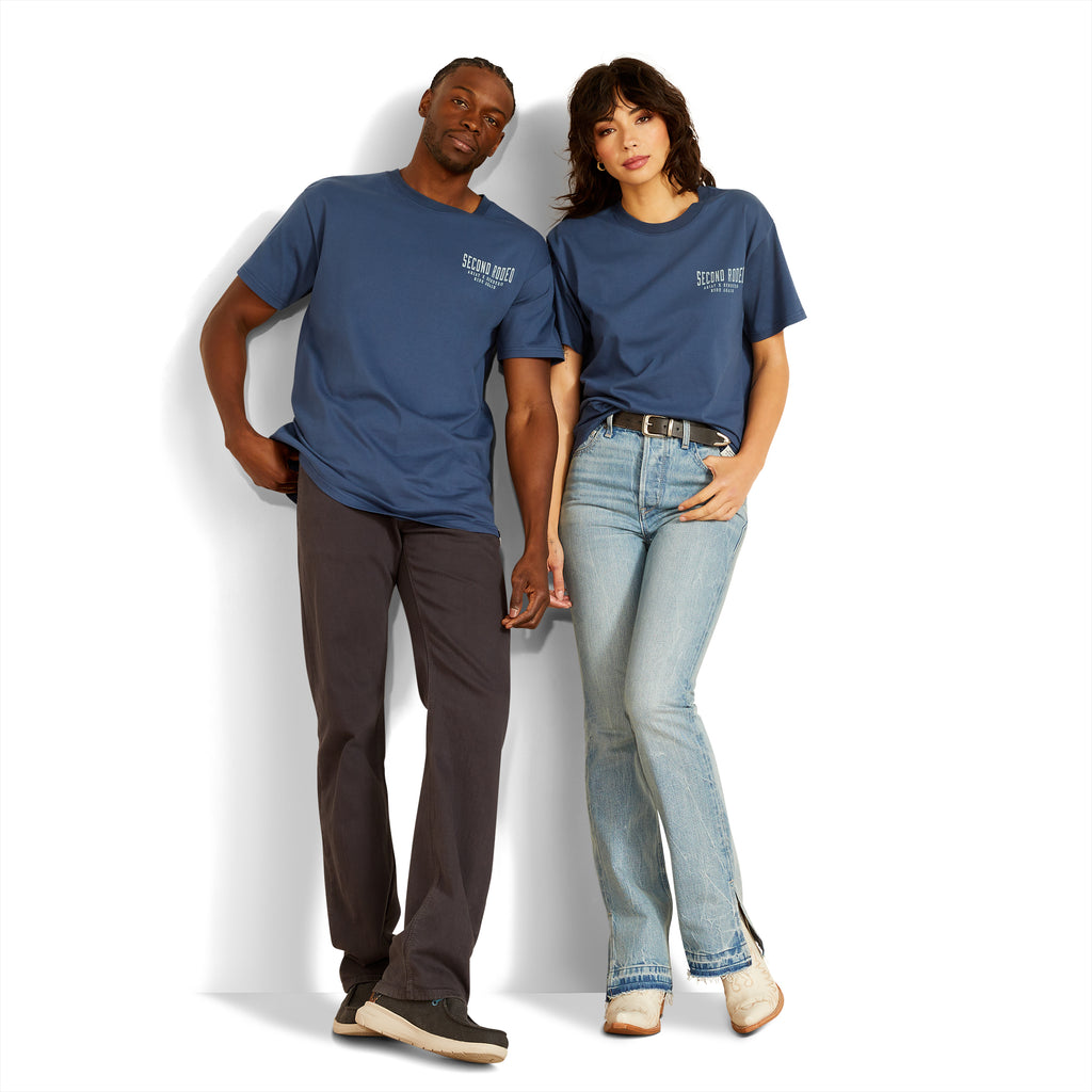 Ariat Mens Sendero Second Rodeo Short Sleeve T-Shirt - Dark Denim