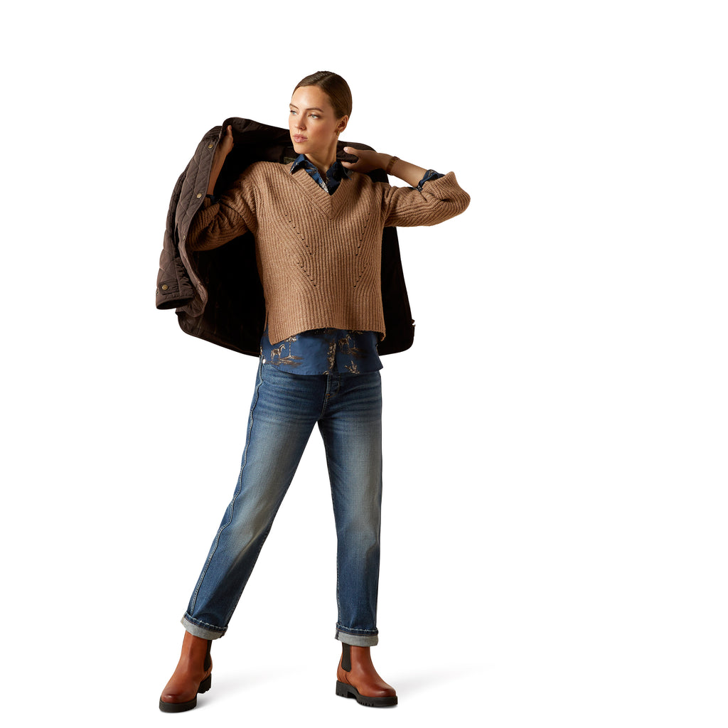 Ariat Ladies Blaydon Sweater - Woodsmoke Heather
