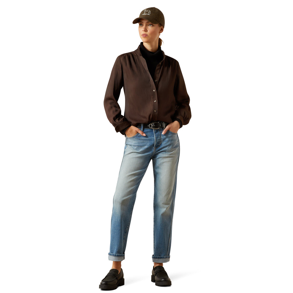 Ariat Ladies Kildwick Blouse  - Coffee Bean