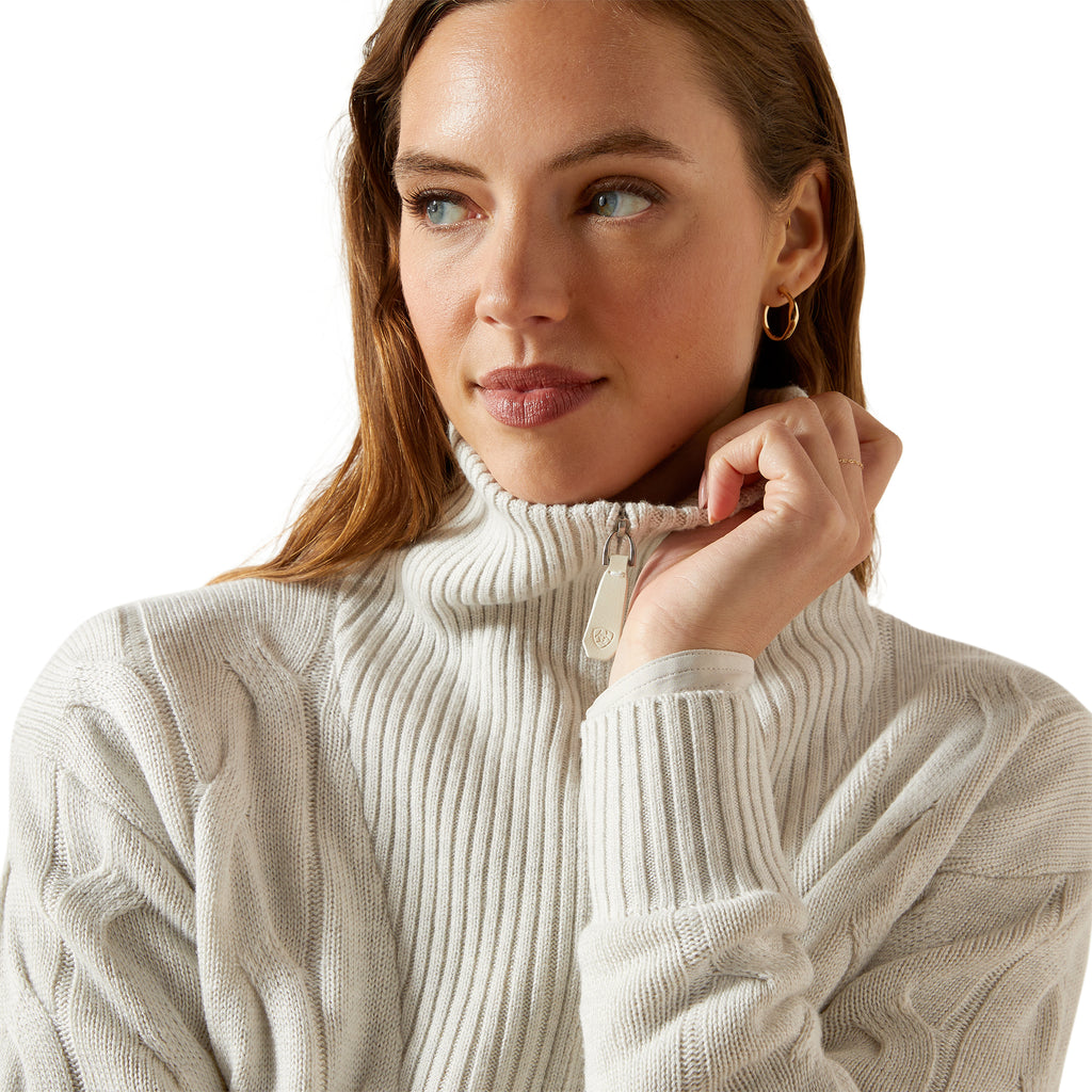 Ariat Ladies Alamere 1/2 Zip Sweater - Moonstruck Heather