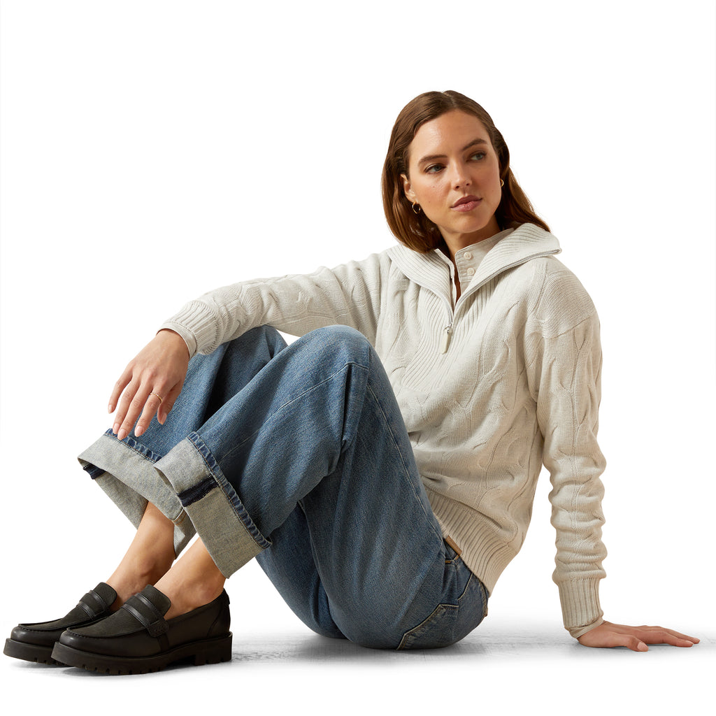 Ariat Ladies Alamere 1/2 Zip Sweater - Moonstruck Heather