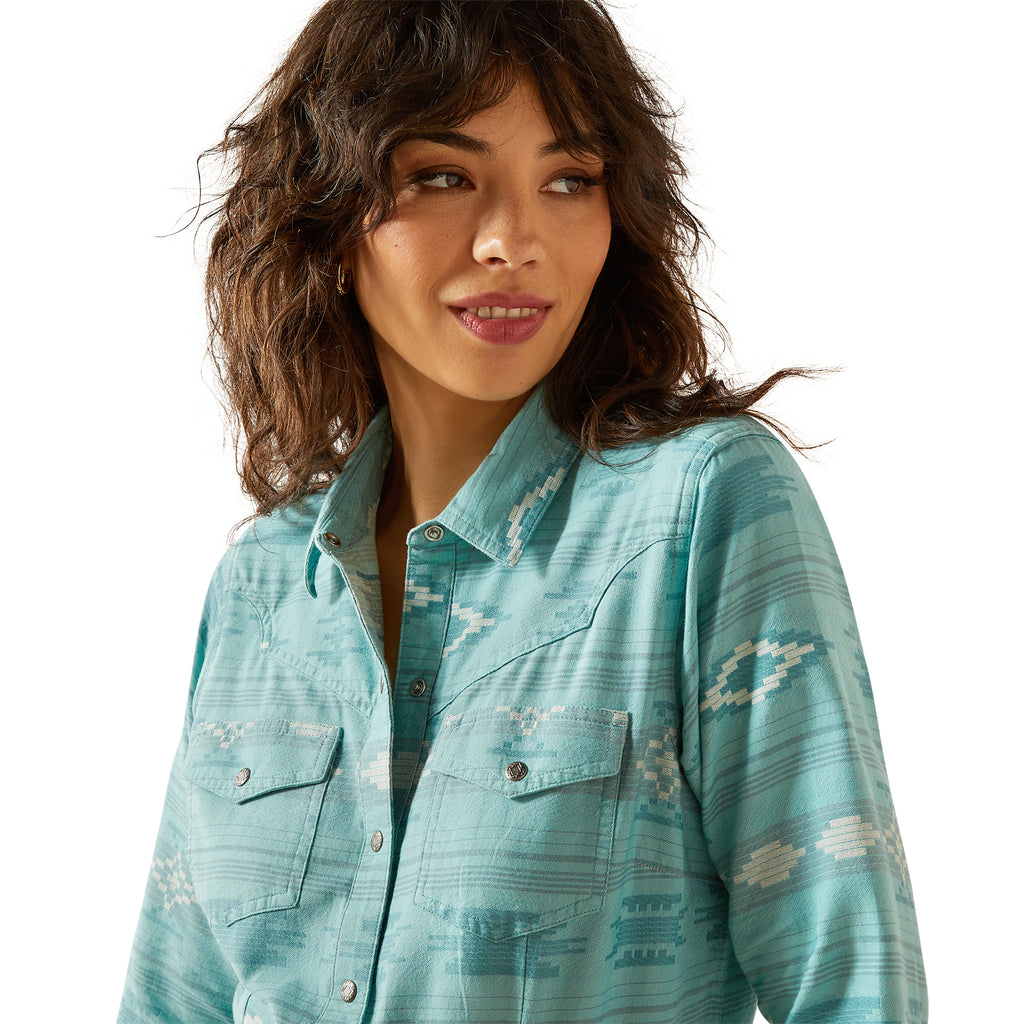 Ariat Ladies Montana Western Snap Shirt - Montana Blanket Jacquard