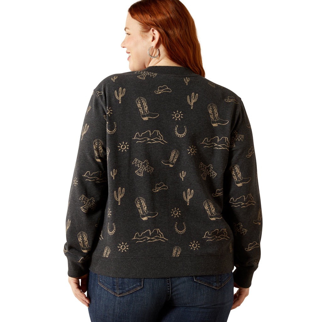 Ariat Ladies Essential Crew Sweatshirt - Black Heather