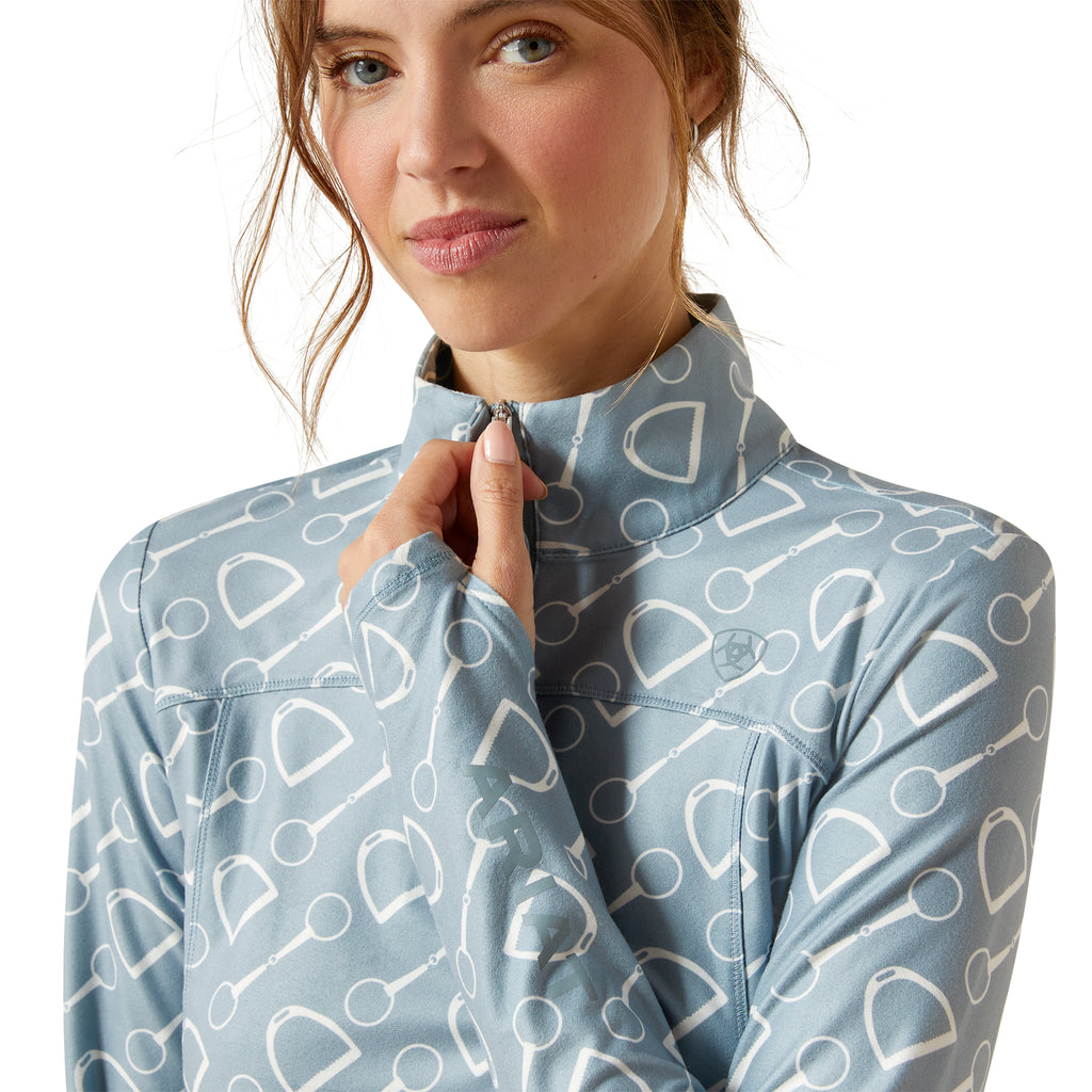 Ariat Ladies Lowell 3.0 1/4 Zip Long Sleeved Baselayer - Hardware Print