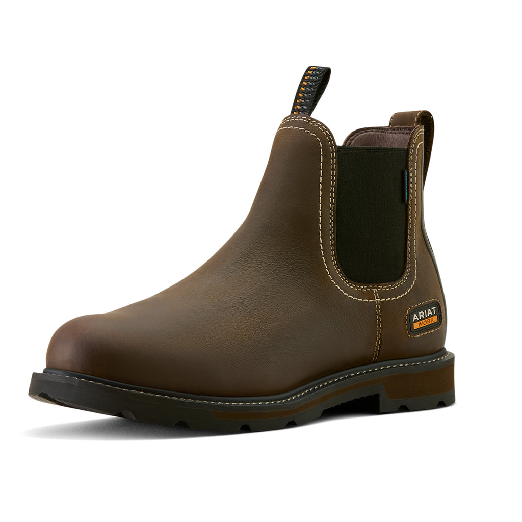 Ariat Mens Groundbreaker Chelsea H20 Work Boot - Dark Brown