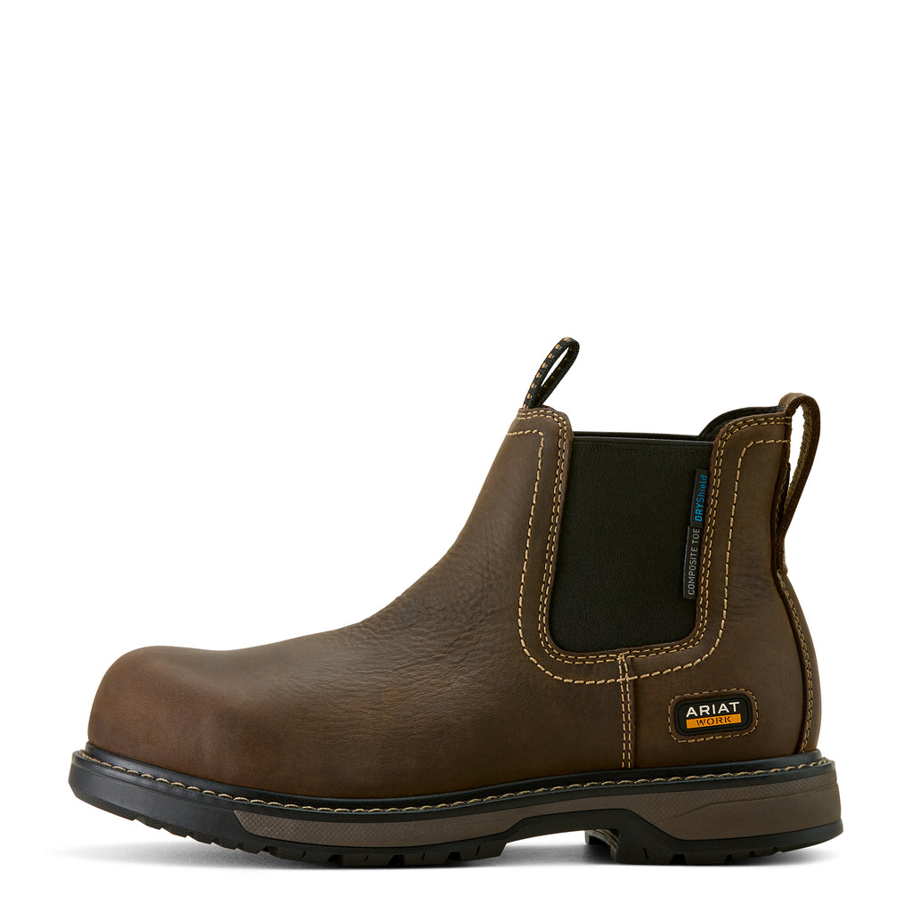 Ariat Ladies Riveter Chelsea H20 Composite Toe Work Boot - Dark Brown