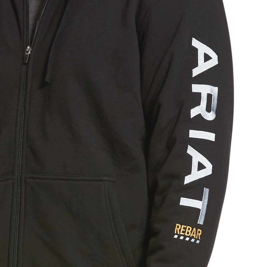 Ariat Mens Rebar All Weather Full Zip Hoodie - Black