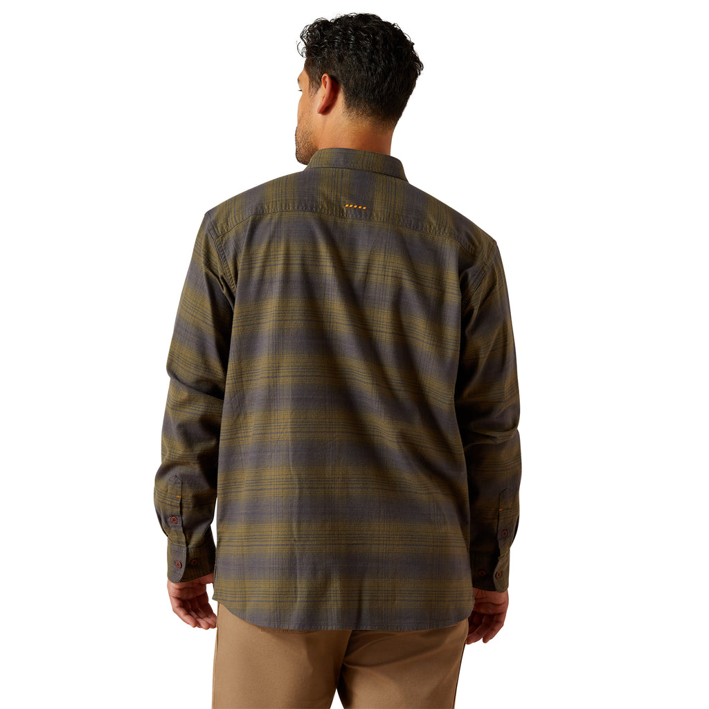 Ariat Mens Rebar Flannel DuraStretch Work Shirt - Burnt Olive