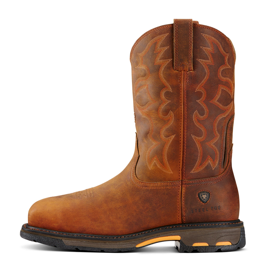 Ariat Mens Workhog Wide Square Steel Toe Work Boot - Toast